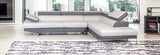 White Leather L Shaped Two Piece Corner Sectional