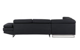 White Leather L Shaped Two Piece Corner Sectional