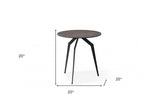 20" Gray Ceramic Tile Round End Table