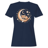 Sleeping Fox Crescent Moon Women's T-Shirt