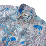 Men's Hawaiian Shirt Short Sleeve Button-down 100% Cotton Blue Aloha Cosmic Wonder