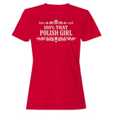 100% Polish Girl Floral Art Women's T-Shirt