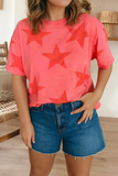 Independence Day Star Printed Mineral Wash T Shirt (S-Xl)
