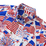 Men's Hawaiian Shirt Short Sleeve Button-down 100% Cotton Blue Aloha American Celebration