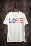 Us Flag Love Graphic Top