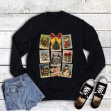 Christmas Vintage Merry Stamps Sweatshirt