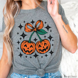Halloween 2025 Pumpkins Bow Graphic Tee  | Bella Canvas