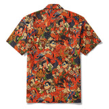 Men's Hawaiian Shirt Short Sleeve Camp Collar 100% Cotton Red Aloha Good Fortune Spirits