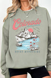 Colorado Rocky Mountains Wild Flower Brushed Sweatshirts