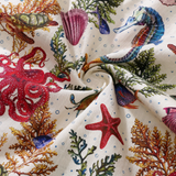 Summer Hawaiian Shirt For Women Marine Life Seahorse Octopus Shirt Button-up Short Sleeve Marine Life Women Shirt