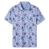 Men's Hawaiian A Sea Turtle's Odyssey Print Short Sleeve Polo Shirt A Sea Turtle's Odyssey Polo