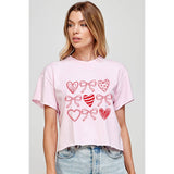 Coquette Heart Valentine Graphic Crop Top