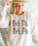 Mama Floral Faux Embroidered  Tees and Sweatshirts