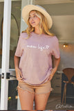 Mom Life Puff Oversized Mineral Washed Graphic Top