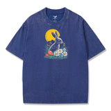 T-shirt Short Sleeve Solid Basic 100% Cotton Blue Aloha Spring Bunny Joy