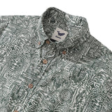 Tiki Shirt Men's Vintage Hawaiian Shirt Cotton Button-down Short Sleeve Aloha Shirt Guardian Totem