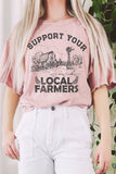 Support Your Local Farmers Mineral Graphic Long Crop Top