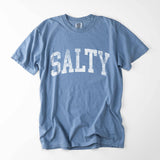 Salty Garment Dyed Graphic Tee, Summer Coastal Beach T-Shirt