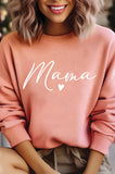 Mama Heart Puff Graphic Brushed Sweatshirts