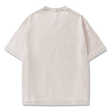 Hawaiian Tee For Men Crew Neck 100% Cotton Vintage Washed T-Shirt - Beige