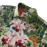 Women's Hawaiian Shirt Short Sleeve Button-up 100% Cotton Beige Aloha Enchanted Paradise