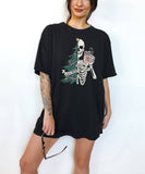 Sorta Merry Sorta Scary Christmas Skeleton Shirt Funny Tee