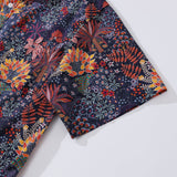 1950s Tropical Hawaiian Shirt For Men Quirky Plants Print Short Sleeve Cotton Aloha Shirt
