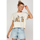 Spooky Pups Vintage Graphic Crop Top
