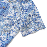 Men's Hawaiian Shirt Short Sleeve Button-down 100% Cotton Blue Aloha Floral Whisper