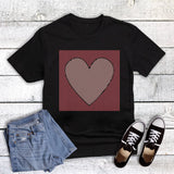 Valentine's Stripe Heart Pink Red Graphic Tee