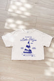 Welcome To the Lake House Cropped Mineral Washed Graphic Top