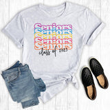 Vintage Colorful Seniors 2023 Unisex T-shirt, Sweatshirt, Hoodie, Long Sleeve Tee