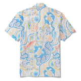 Men's Hawaiian Shirt Short Sleeve Camp Collar 100% Cotton Blue Aloha Sunny Summer Seas