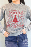 Winter Wonderland Glitter Mineral Graphic Brushed Sweatshirt