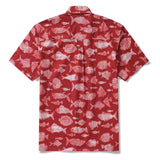 Men's Red Fish Hawaiian Shirt 100% Cotton Button-down Short Sleeve Aloha Shirt For Gift
