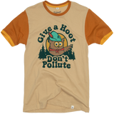 Give A Hoot Unisex Short Sleeve Colorblock Ringer Tee
