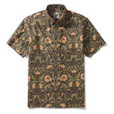 Men's Morris Shirt 100% Cotton Sleeve Button-down Vintage Shirt Green Hawaiian Shirt