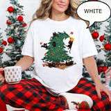 Cute Cat Christmas Tree T-Shirt, Cat Lover Xmas Gift