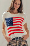 American Flag Graphic Knit Patriotic Top