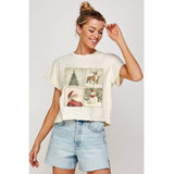 Retro Christmas Society Vintage Graphic Crop Tee