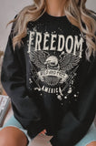 Freedom Wild and Free Eagle Graphic Brushed Sweatshirts