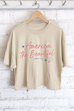 America the Beutiful Stars Graphic Long Crop Top