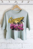 Garage Car California Graphic Long Crop Top