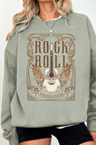 Rock and Roll Wings Guitar Graphic Brushed Sweatshirts