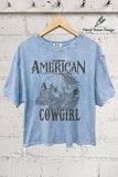 Hand Drawn American Cowboy Women's Screen Printed T-Shirt