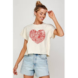 Love Valentine Graphic Crop Top