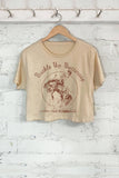 Buckle Up Buttercup Rodeo Cowboy Graphic Short Crop Top