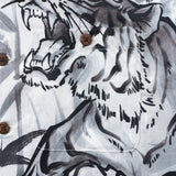 100% Cotton Bamboo Hawaiian Shirt For Men Tiger Camp Collar Shirt Tiger Roaring In The Mountains