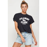 It Is A Beaut Clark Christmas Vintage Graphic Crop Top