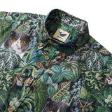 Customized Men's Hawaiian Shirt Short Sleeve Button-down 100% Cotton Green Aloha Jungle Whispers Customized Jungle Whispers